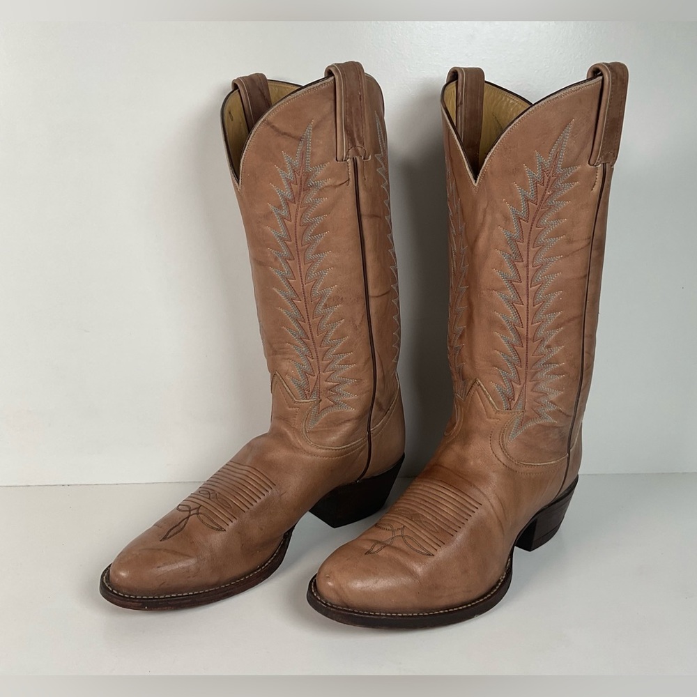 Vintage Tony Lama Gold Label Cowboy Boots | Marbled Leather | Men’s 8 D